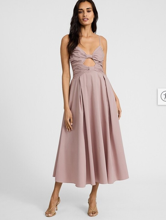 Dresses & Skirts - NWT Express Midi Blush Pink Sleeveless Bow Cut Out Midi Dress Spaghetti Strap